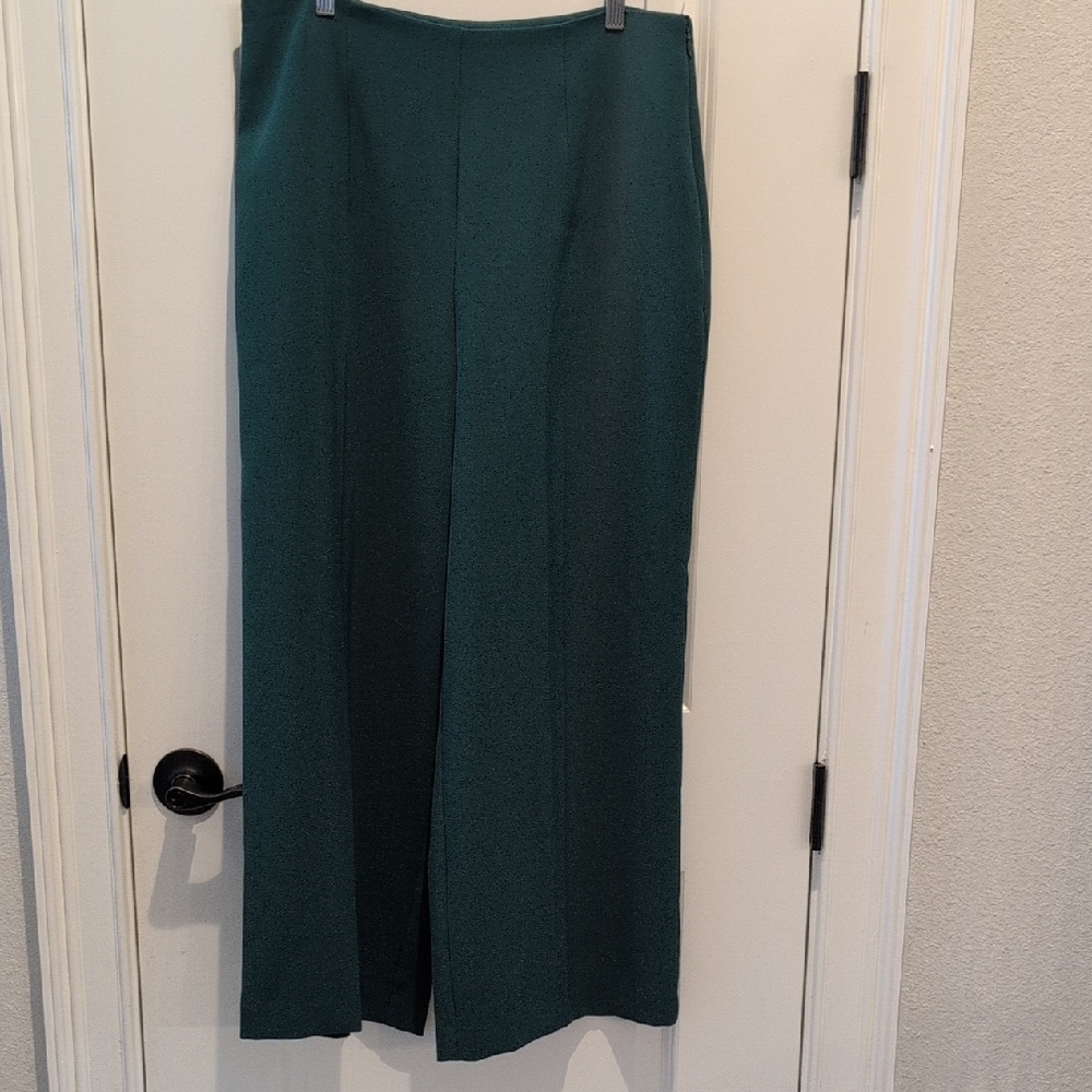 Nine West Emerald Green Wide-Leg Trousers